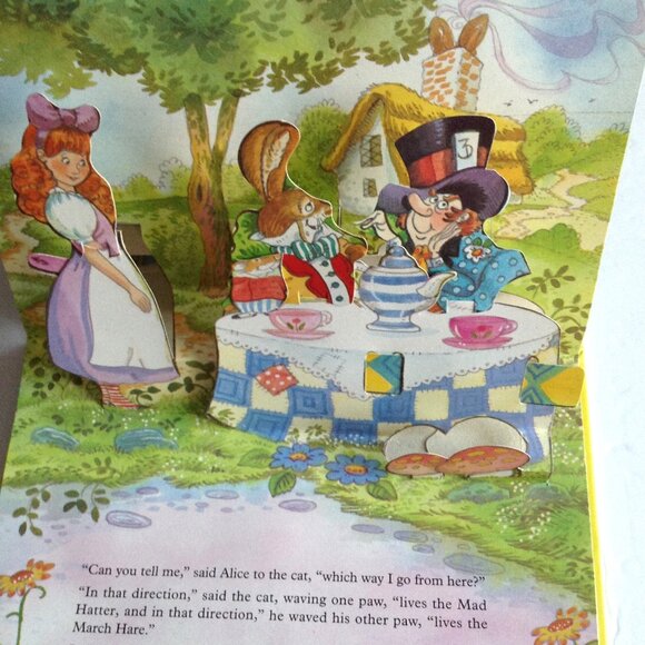 Alice in Wonderland Vintage Pop up Children's 1992 Classic Picture Story Book - Picture 1 of 7